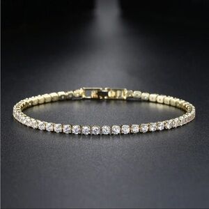 2.5mm Zirconia Tennis Bracelet for Women Crystal Tennis Thin Chain Bracelet